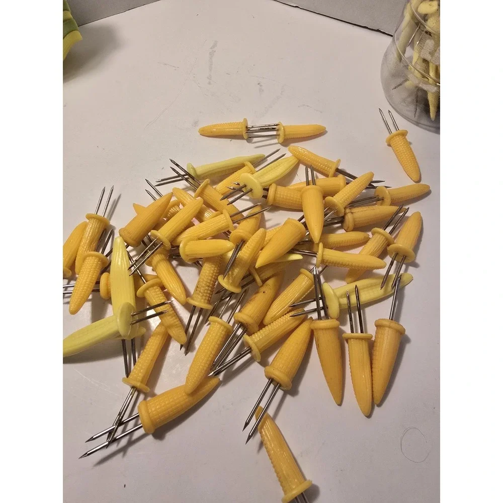 HUGE Lot of 106 Vintage Corn on the Cob Holders/Skewers corn Shape Pre-owned/388